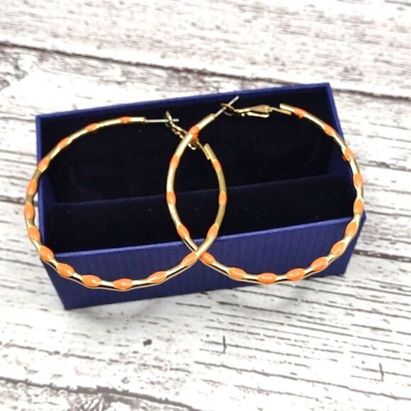 Large Coral Hoops.  B1 - Picture 1 of 4